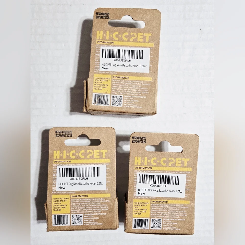 (3) HICC PET Dog Cat Nose Balm Soothes Repairs Moisturizes Dry Cracked 1.06 oz‎